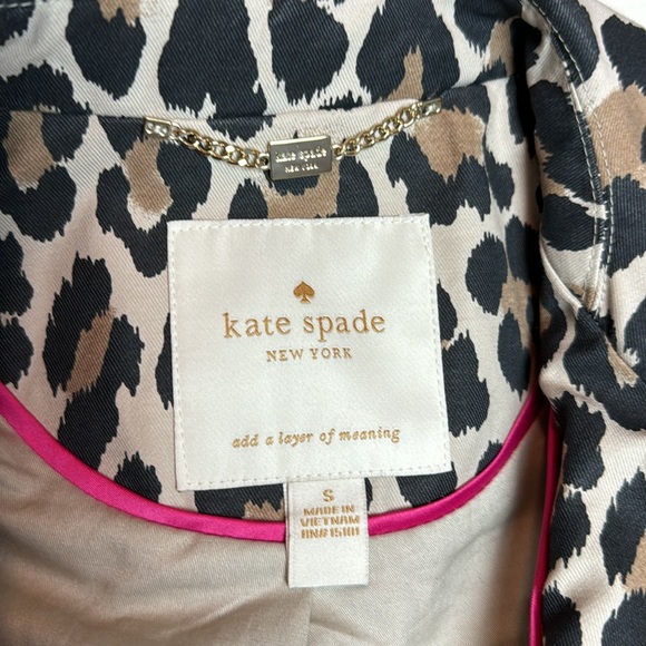 Kate Spade Leopard Belted Trench Coat With Pockets Size Small - Picture 6 of 8